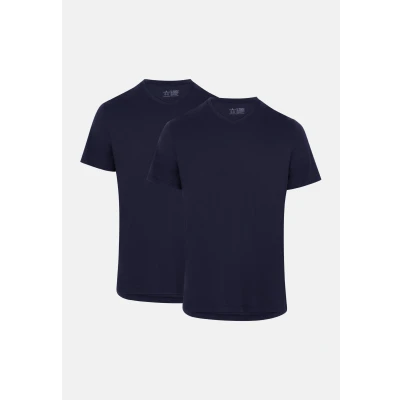 Abbildung von Danish Endurance Vneck 2PACK Tshirt basic, Herren, Größe: Large, Dark navy