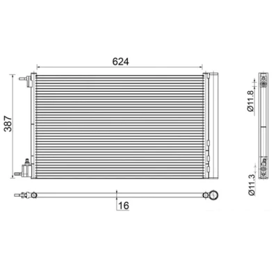 Abbildung von MAHLE ORIGINAL AC 552 000S Klimakondensator mit Trockner 12 11,3 624, 635 OPEL: Insignia A Limousine, Sports Tourer, Schrägheck