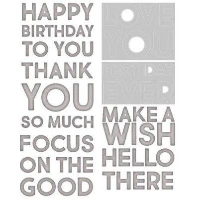 Abbildung von Sizzix Thinlits Stanzform Set 7PK Bold Text #1 von Tim Holtz, 665847, Papier Kunststoff, multicolor, Einheitsgröße