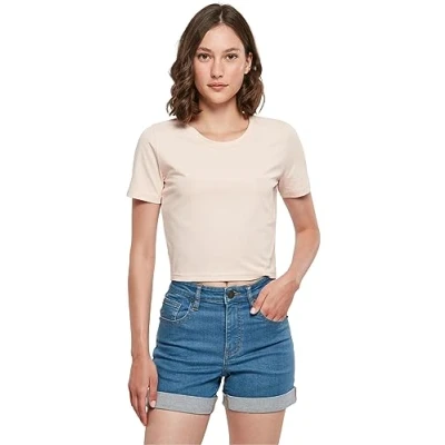 Abbildung von Build Your Brand Damen BY042 Ladies Cropped Tee T Shirt, pink, M