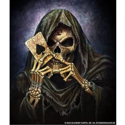 Abbildung von Aufkleber Reaper&#039;s Ace Sticker Fantasy Gothic Skull Schädel ca. 11x10 cm