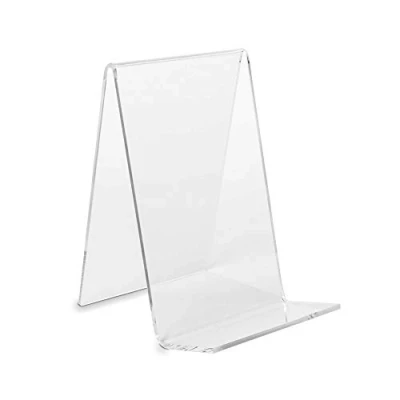 Abbildung von 50 Stück Schrägsteller ECO von VITAdisplays, Buchständer, Warenträger als Buchstütze und Aufsteller für kleine Artikel aus original PLEXIGLAS