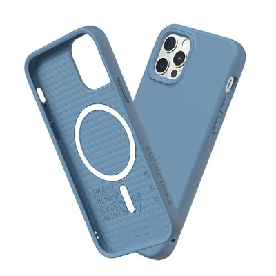 Abbildung von RhinoShield Case kompatibel mit [iPhone 12 Pro Max] SolidSuit MagSafe Stoßdämpfende &amp; schlanke Schutzhülle Premium Finish 3.5 Meter Fallschutz Türkisblau