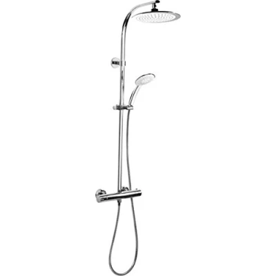 Abbildung von CORNAT Duschsystem &quot;&quot;Style&quot; verchromt Mit Thermostatarmatur Variabler Bohrlochabstand&quot;, (Komplett Set), 5 Strahlarten: Normal , Soft Massagestrahl Anti Kalk