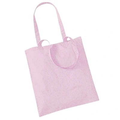 Abbildung von Westford Mill Baumwoll Tragetasche mit langen Henkeln / Pastel Pink, One