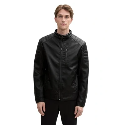 Abbildung von TOM Tailor Biker Kunstlederjacke, Herren, Größe: Small, Black