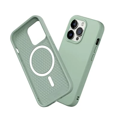 Abbildung von RhinoShield Case kompatibel mit [iPhone 14 Pro] SolidSuit MagSafe Stoßdämpfende &amp; schlanke Schutzhülle Premium Finish 3.5 Meter Fallschutz Salbeigrün