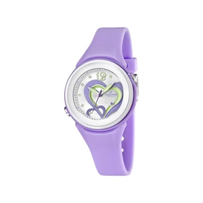 Abbildung von Calypso Women&#039;s Quartz Watch with Silver Dial Analogue Display and Purple Plastic Strap K5576/4