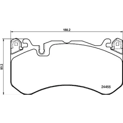 Abbildung von HELLA 8DB 355 025 011 Bremsbelagsatz für Verschleißwarnanzeiger vorbereitet mit Zubehör, Ausgleichsgewichten AUDI: A6 C7 Avant, C6 Avant