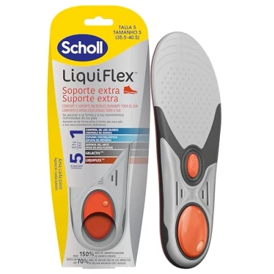 Abbildung von Scholl LiquiFlex Einlegesohlen, verstärkt, für Damen, Größe 35,5 40,5, mit Memory Form und Fußgewölbeunterstützung, 1 Paar