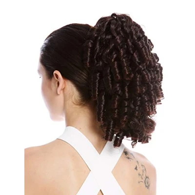 Abbildung von WIG ME UP N900A+2 V 2T33 Haarteil Zopf Pferdeschwanz Korkenzieher Locken gelockt voluminös Mahagoni Braun Mix