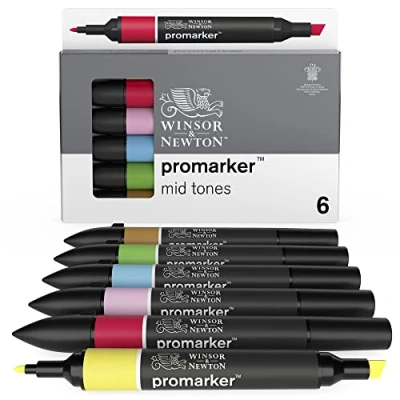 Abbildung von Winsor &amp; Newton ProMarker set x6 Mid tones