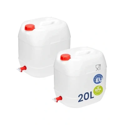 Abbildung von Garronda Kanister 20L Wasserkanister mit Hahn BPA frei Wassertank Weiß GD 0083 (1 St), für Lebensmittel und Chemikalien