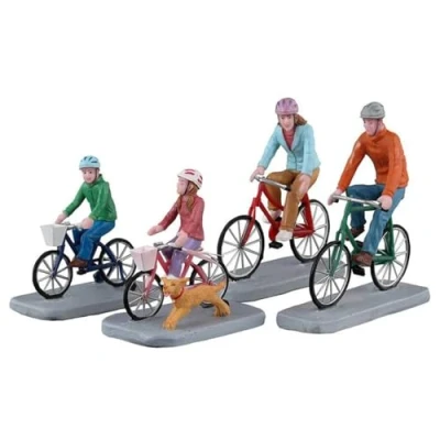 Abbildung von Family Bike Ride 4er Set Weihnachtsfiguren LEMAX