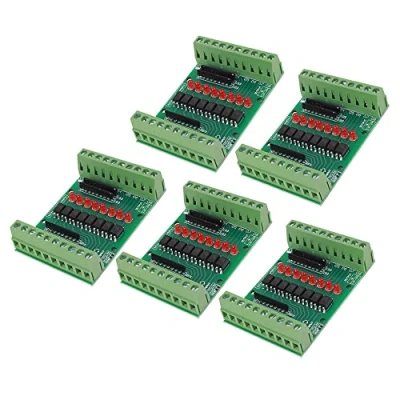 Abbildung von 8 Kanal Optokoppler Isolationsmodul, 5 Stuck DC 12V 24V 8CH Isolator, NPN Low High Level Ausgangssignalwandler