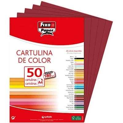 Abbildung von Fixo Paper 11110350 Packung A4 50 Stück, bordeaux, 180 g