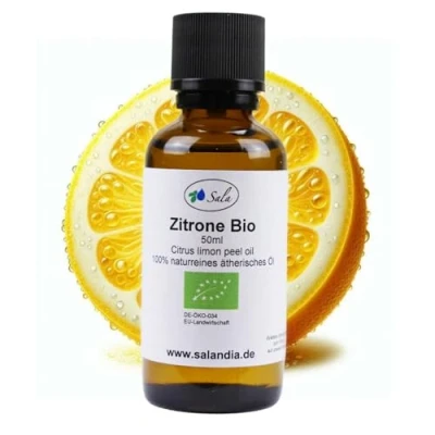 Abbildung von Sala Zitronenöl Aroma ätherisches Öl naturrein BIO zum Verzehr 100% (50 ml)