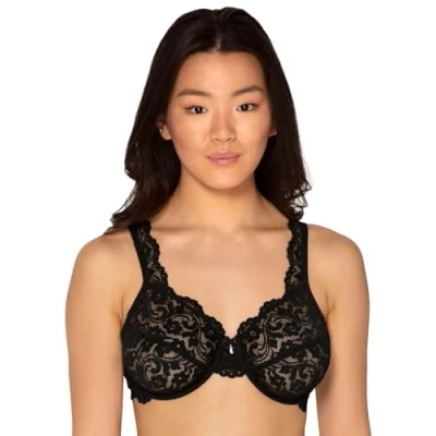 Abbildung von Smart &amp; Sexy Damen Signature Lace Unlined Underwire Bra, Available in Single and 2 Packs BH, Undurchsichtige, Schwarz, 85C