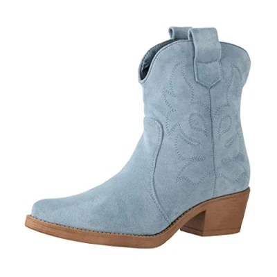 Abbildung von Elara Cowboy/Bikerstiefelette, Damen, Größe: 36, Blau madrid Schuhe