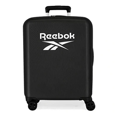 Abbildung von Reebok Roxbury Kabinenkoffer, Schwarz, 40 x 55 20 cm, fester ABS Kunststoff, integrierter TSA Verschluss, 38,4 l, 2 kg, 4 Räder, Handgepäck, Schwarz , Maleta, kabinenkoffer