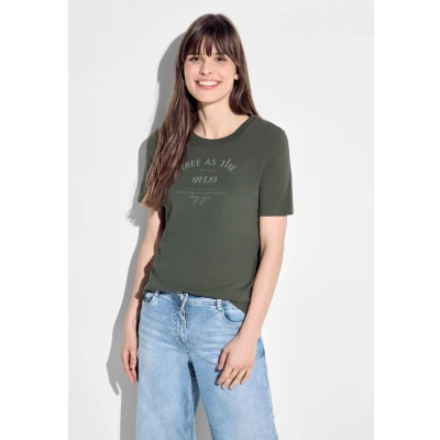 Abbildung von Cecil Wording Tshirt print, Damen, Größe: XS, Grün