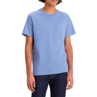 Abbildung von Levi&#039;s Herren SS Classic Pocket Tee T Shirt, Bleached Denim SLUB, S