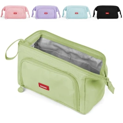 Abbildung von Mamowla großes Federmäppchen für Mädchen, Super Frauen Reißverschluss, geschmeidiges Stifte Etui, Stiftehalter, Schreibwaren Organizer, strapazierfähig, Jungen, Glasgrün