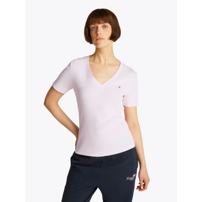 Abbildung von Tommy Hilfiger NEW SLIM CODY Tshirt basic, Damen, Größe: Large, Light pink