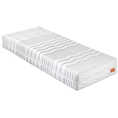 Abbildung von sleepling 190161 Gelschaum Matratze Innovation 400, 8 cm Memory Foam Auflage, Wendegriffe, Härtegrad 2.5 bis 100 kg, Made in EU, Ökotex, waschbar 60 Grad, 180 x 200 cm, weiß