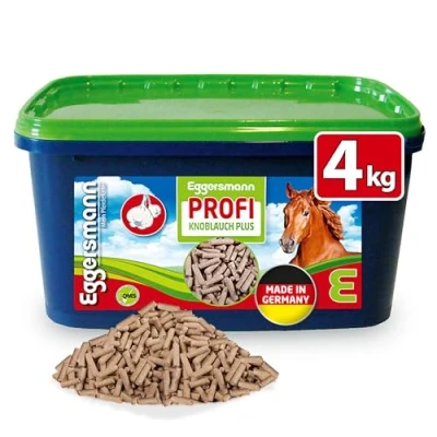 Abbildung von Eggersmann Mein Pferdefutter Profi Knoblauch Plus 4 kg Ergänzungsfuttermittel für Pferde Gegen Fliegen, Bremsen &amp; Stechmücken Unterstützt den Stoffwechsel die Immunabwehr