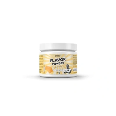 Abbildung von WEIDER Flavor Powder Geschmackspulver ohne Zucker zum Aromatisieren und Süßen von Quark, Joghurt oder Eiweißpulver, auch Backen geeignet, wenig Kalorien, 250 g = 83 Portionen, Buttercookie