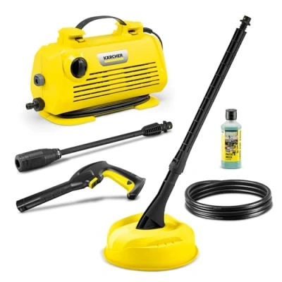Abbildung von Kärcher Hochdruckreiniger K 2 Horizontal VPS Home, Druck: max. 110 bar, Fördermenge: 360 l/h, Flächenleistung: 20 m²/h, 3,5 kg, Hochdruckschlauch und Pistole, Vario Power Strahlrohr, Home Kit