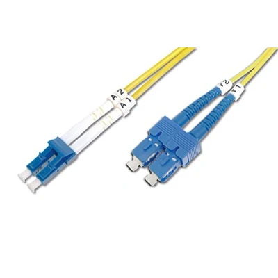 Abbildung von DIGITUS DK 2932 05 Glasfaserkabel OS2 5 m LC zu SC Duplex LWL Kabel 1/10 Gbit/s SM Singlemode Glasfaser LAN Fasertyp: 9/125 µ Gelb (Yellow)