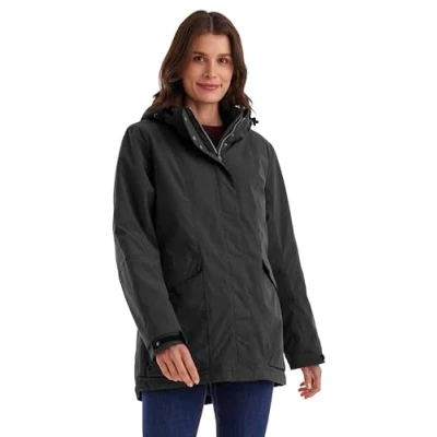 Abbildung von killtec Damen Funktionjacke/Outdoorjacke wasserdicht mit abzippbarer Kapuze Jacke, schwarz, 40, 43285 000