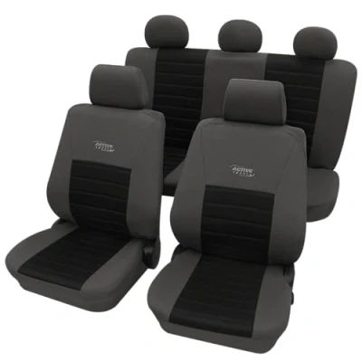 Abbildung von PETEX Auto Sitzbezüge Universal Komplett Set 11 teilig Active Sports schwarz, Eco Class mit SAB 1 Vario