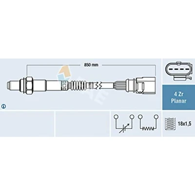 Abbildung von FAE 77403 Lambdasonde nach Katalysator Diagnosesonde grau VOLKSWAGEN: Golf 5 Schrägheck, Touran I, Plus / Crossgolf, AUDI: A3 Schrägheck