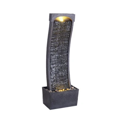 Abbildung von Teamson Home Gartenbrunnen Wasserbrunnen aus Polyresin schwarz H98 cm