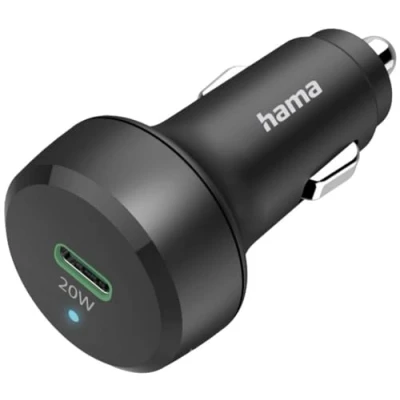 Abbildung von Hama Auto Ladegerät, Kfz Schnellladegerät 20 Watt USB C Power Delivery / Qualcomm Quick Charge (Zigarettenanzünder Ladestecker für Smartphone, Ladeadapter mit PD und QC) schwarz