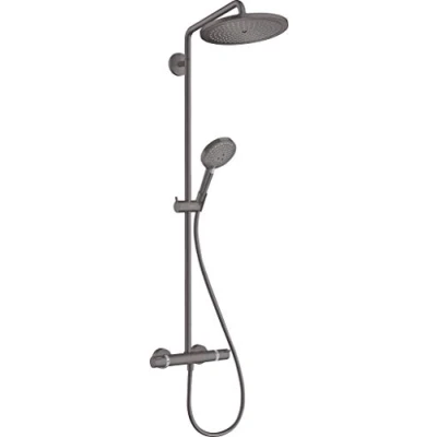 Abbildung von hansgrohe Duschsystem &quot;Croma Select S&quot;, (Komplett Set), 28cm, mit Thermostat und Duschkopf mattschwarz