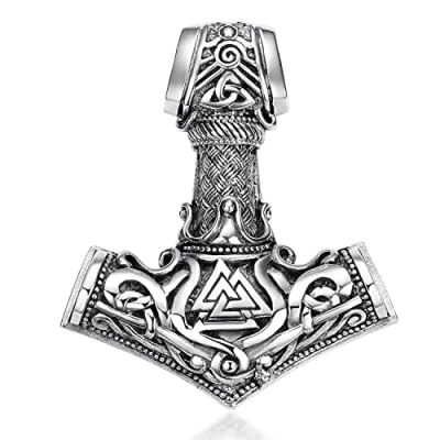 Abbildung von Materia Kettenanhänger Herren Thors Hammer keltisch KA 98, 925 Sterling Silber, geschwärzt