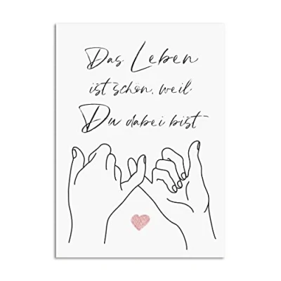 Abbildung von Nastami Postkarte Das LEBEN ist schön, weil Du dabei bist! Geschenk Freundin bist toll