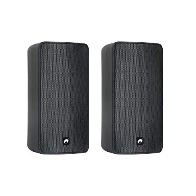 Abbildung von OMNITRONIC ODP 206 Installationslautsprecher 16 Ohm schwarz 2x 2 wetterfeste 6&quot; Wandlautsprecher mit Halterung und 80 W RMS