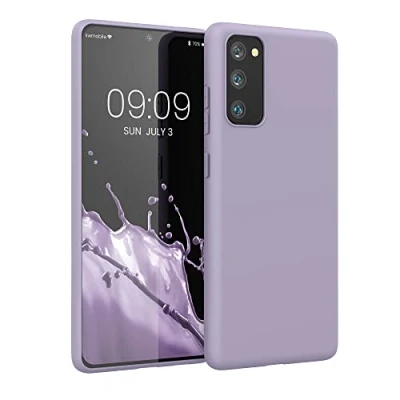 Abbildung von kwmobile Hülle kompatibel mit Samsung Galaxy S20 FE weiches TPU Silikon Case Cover geeignet für kabelloses Laden Lavendel
