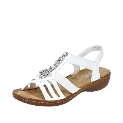 Abbildung von Rieker Riemensandalette, Damen, Größe: 41, Weiß Schuhe