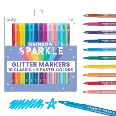 Abbildung von Regenbogen Glitzer Marker 15 Stck
