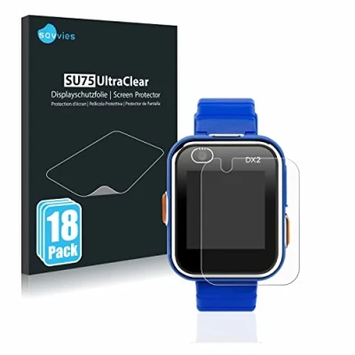Abbildung von Savvies 18 Stück Schutzfolie für Vtech Kidizoom Smart Watch DX2 Displayschutz Folie Ultra Transparent