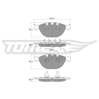 Abbildung von TOMEX brakes TX 17 37 Bremsbelagsatz Vorderachse für Verschleißwarnanzeiger vorbereitet BMW: 5 Limousine, Touring, 7