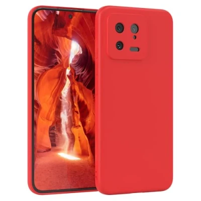 Abbildung von EAZY Case Silikonhülle für Xiaomi 13 Hülle Silikon Rot weich stoßfeste Handyhülle Schutzhülle mit Kameraschutz Dünn Premium Schutz Cover TPU Phone Bumper in