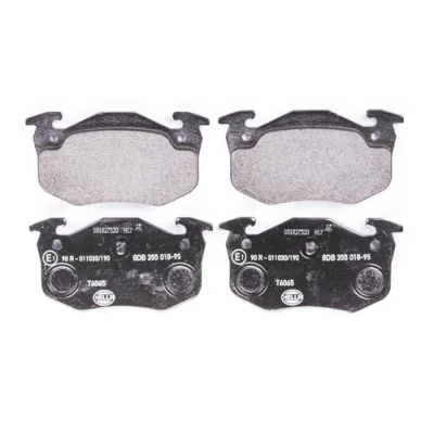Abbildung von HELLA 8DB 355 018 951 Bremsbelagsatz für Verschleißwarnanzeiger vorbereitet PEUGEOT: 206 Schrägheck, 306 SW, RENAULT: CLIO 2, MEGANE 1
