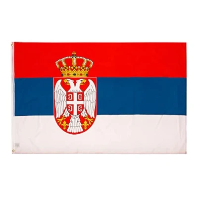 Abbildung von PHENO FLAGS Flagge Serbien 90 x 150 cm Serbia Serbische Fahne Nationalflagge (Hissflagge für Fahnenmast), Inkl. 2 Messing Ösen